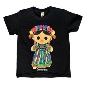 Maria Doll Cancun Mexico Fluorescent T Shirt Size 4